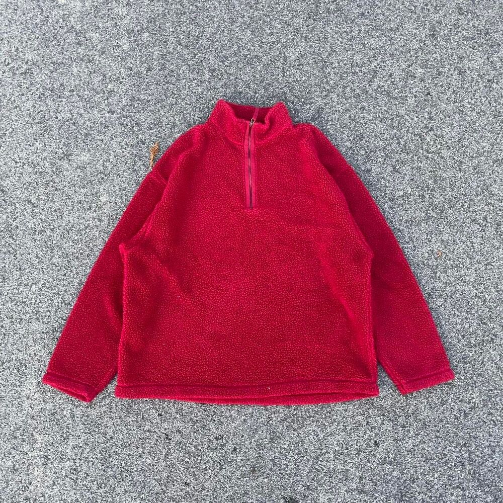 Red vintage 90s quarter zip gap fleece